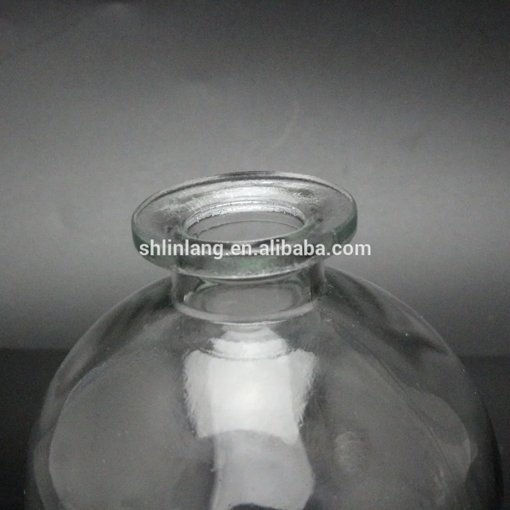 nakpunar spherical crystal cut clear glass bottle with cork 4oz