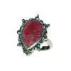 Hot sale fashion designer ring jewelry red corundum gemstone 925 sterling silver antique ring