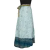Vintage Silk Double Layer Reversible Sarong Sari Magic Wrap Skirt from India