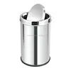 Ski Group Of Stainless Steel Pure Silver Swing Dust Bin Home Kitchen And Bar Tools