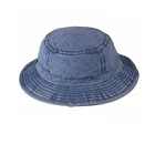 Ladies Women Blue Tie Dye White Print Embroidery Stone Washed Denim Boonie Custom Hat Reversible Bucket Hats