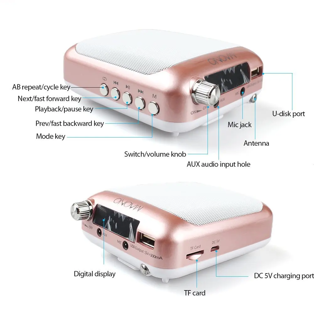 PA system Voice Amplifier for teachers Wireless Speaker