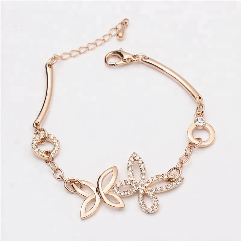 New Arrival Designer Jewelry Rhinestone Butterfly Gold-Plated Charm Bracelets for Women
New Arrival Designer Jewelry Rhinestone Butterfly Gold-Plated Charm Bracelets for Women