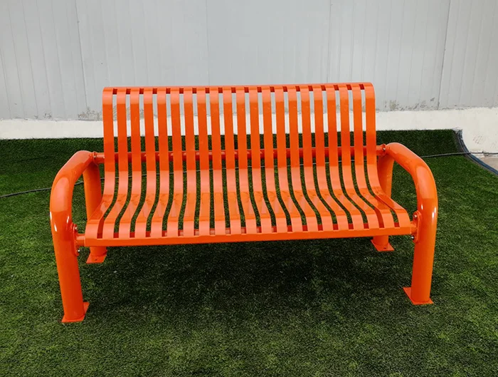 Banco De Jardín De Hierro Fundido Con Respaldo,Patio,Calle,Metal,Plano