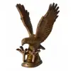 Eagle Made of Brass In Antique Finish With wings opened Table Home Decor Animal Figure sculpture and gifting item