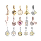 Wholesale 925 Sterling Silver Pendant Charms, European gold pendant Bee Charm Shoes Beads For Jewelry Making