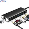 USB C Hub 6 in 1 with 4K@30Hz HDMI USB3.0 Power Supply Ethernet Network Card Reader SD TF Type C Adapter