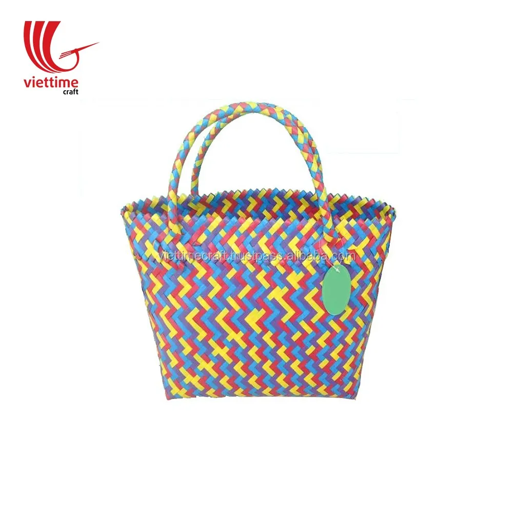 green women handmade cloth bag with unique round handles