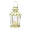 White gold shade lantern of home with metal handle