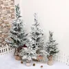 hot sale pre lit artificial pine needle snow trees Christmas tree with led lights