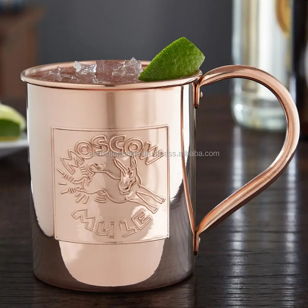 Solid Copper Mule Mugs Engraved 18 ounce