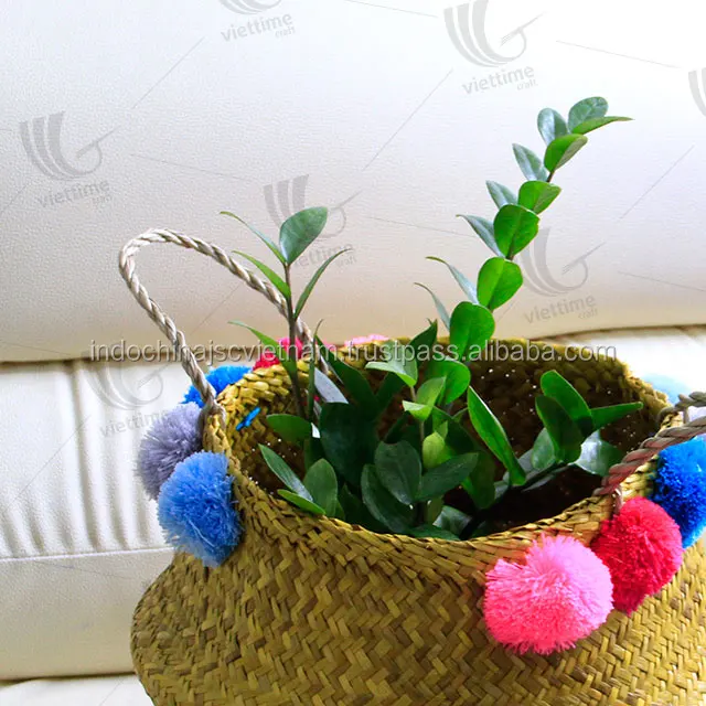 hand woven seagrass storage/ seagrass wicker basket