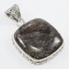 Black rutile quartz gemstone 925 sterling silver pendant jewelry wholesale manufacturer gemstone silver jewelry