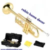 New Silver-Plated Mouthpiece Trumpet Bb B Flat Brass Gold with Mouthpiece Strap Gloves Case for Beginner