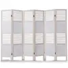 Wooden screen 6 Panel White Room Divider Folding Freestanding Wood Partition Privacy Screen