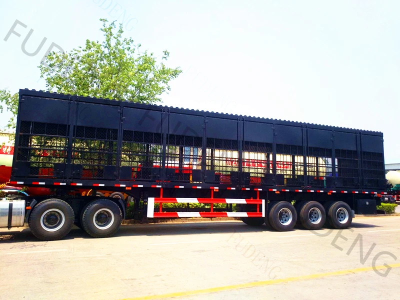 定制牛牲畜运输半挂车 3 轴 50 吨货物拖车