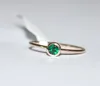 Stunning solid yellow 9k gold certified natural round emerald gemstone ring
