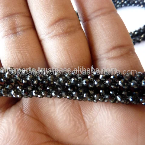 Natural Spinel Black Facet Beads Calibrated 2 mm- 2.5 mm Loose Strand Necklace Women America Gift Chain Party