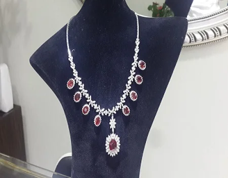 Ruby Necklace Set in 18K Gold at Best Price