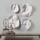 Wall Stickers Art Decoration 3d Wall Art Decor Resin 3D Abstract Coral Sculpture Wall Stickers Home Art Decoration