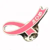 wholesale sublimation breast cancer ribbon badge metal lapel pins custom fashion pink ribbon lapel pin