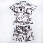 NYXSOE Men's Hawaiian Aloha Shirt Short Sleeve Lightweight Tropical Floral Print Button Down Shirt