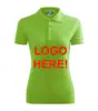 Wholesale Cotton Polyester Shirt 100% Design Customize Custom Embroider Logo Polo T Shirt Ladies Women Girls Golf Play Pique