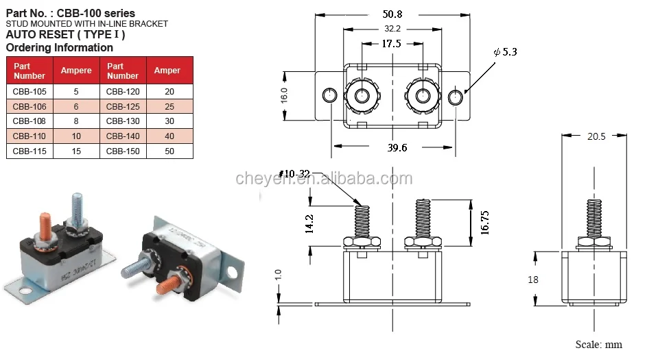 breaker for battery chargers,trucks,buses,rv"s trolling motors &