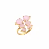 Best Choice 925 Sterling Silver Rose Quartz Chalcedony rings making supplies buy women's jewelry