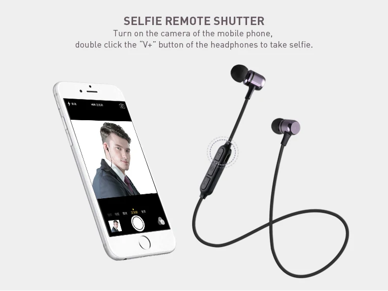 Wireless Bluetooth Headphone Earphones BN901 Featuring Magnetic Switch On/Off and Bluetooth Selfie Shutter IND - ANKUX.COM