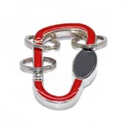 Easy carrying wholesale aluminum zinc alloy metal color filled key holder carabiner keychain hook