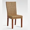 High Quality Rattan Dining Chair with Mahogany Frame Outdoor Wood Dining Chair