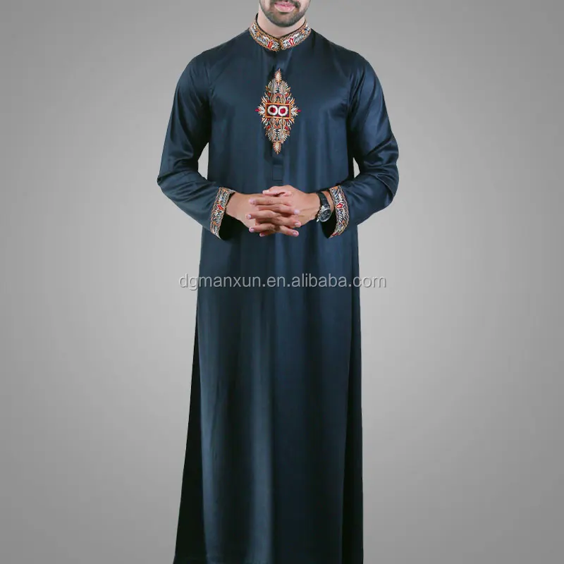 2017 new style islamic men's thobe design dubai muslim men thobe