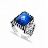Sapphire Stone Authentic Men Ring Wholesale Handmade 925 Sterling Silver Jewelry