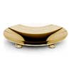 Shiny Polished Brass Round Soap Dish With Feets