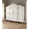 carved wood French Shabby Chic Armoire Wardrobe 4 doors