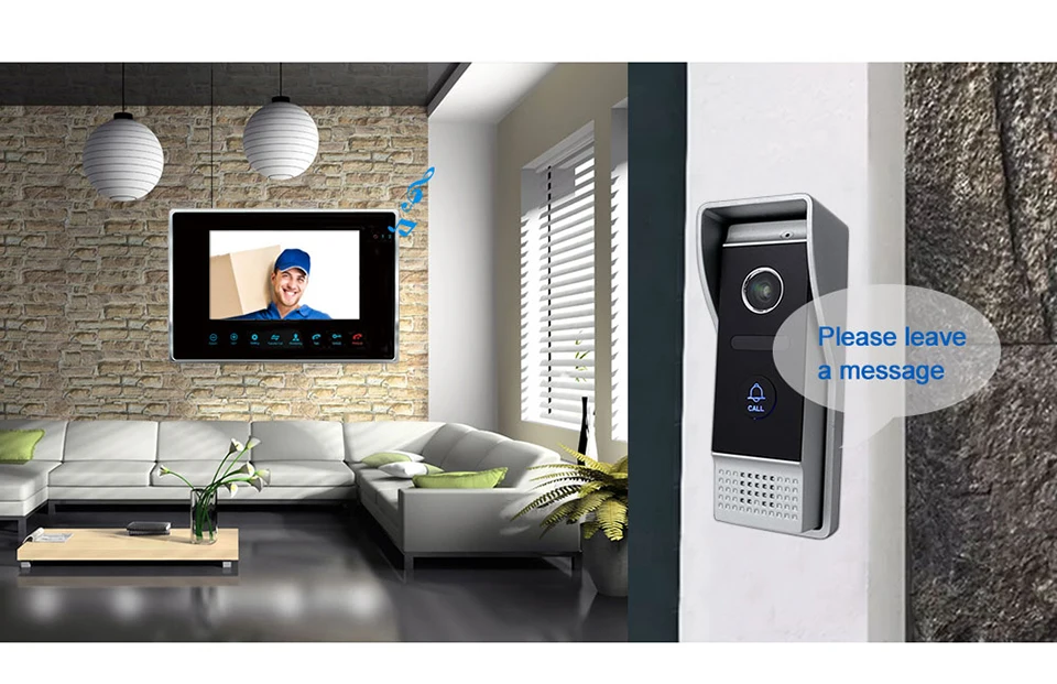 New Released Motion Detection IR LEDs video intercom with door release for Villa House