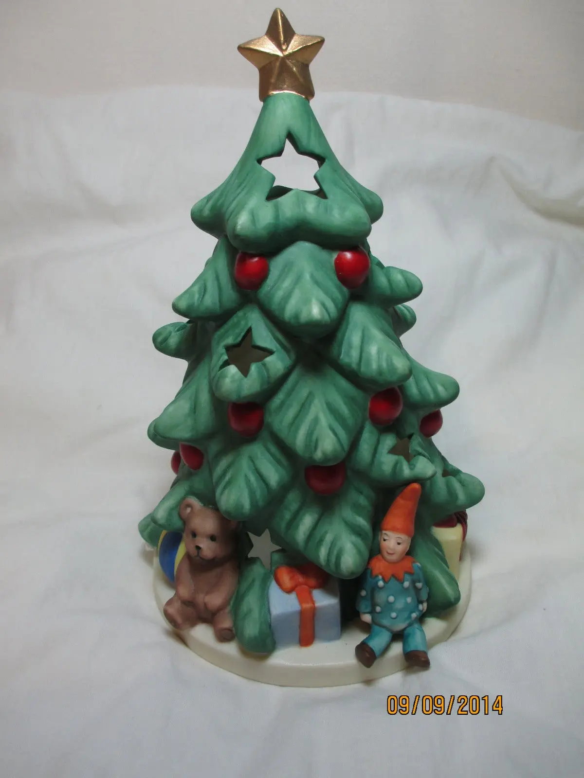 mikasa yule time christmas tree votive candle holder/candy dish