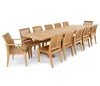 Extendable Rectangular Teak dining chairs and table Sets Outdoor Patio Garden Furniture