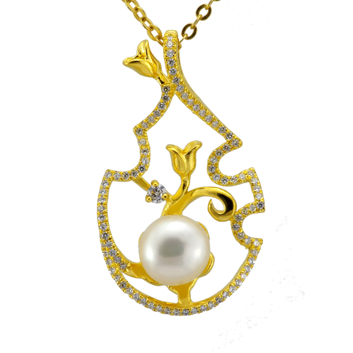 flower design jewellery freshwater pearl pendant