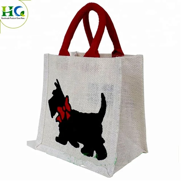 cute shop bag cute gift bag customized printing jute shopping