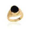 Black Onyx Silver Gold Plated Rings