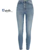 New Summer Women Hot sale New style high fashioned Ribbed distressed Blue jeans 2019