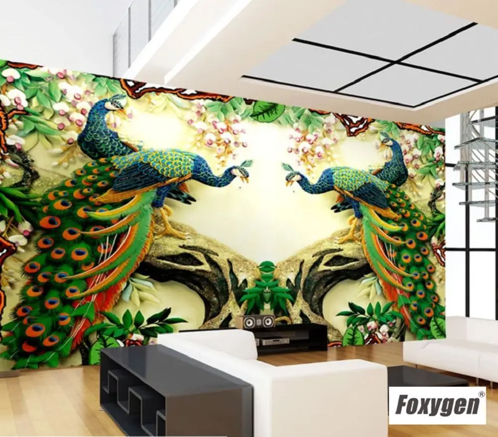 3d 5d 8d Mural Wallpaper Peacock Design Wall Photo Mural Hd Wallpaper