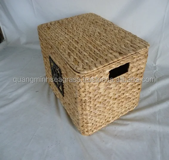 durable water hyacinth blanket basket with lids god price wicker