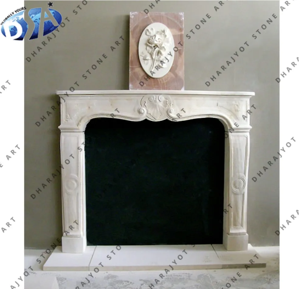 White Stone Semi Carving Chimney Mantels Fireplace For Sale Buy