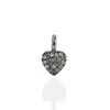 Pave Diamond Charm 925 Silver Heart Pendant
