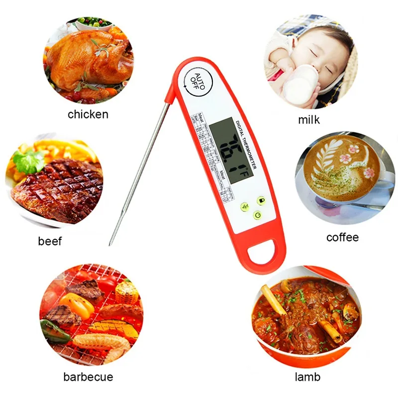 2019 Amazon водонепроницаемый цифровой термометр для мяса Супер Быстрый мгновенный термометр для чтения барбекю термометр с калибровкой подсветкой