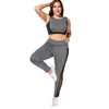 2018 Women Hot Yoga Set Fitness Apparel Sleeveless Plus Size Wire free Bra And Mesh Panel Leggings