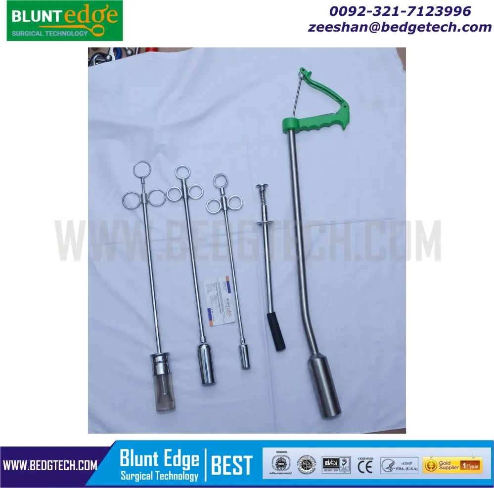 large chrome plated bolus gun with plastic head